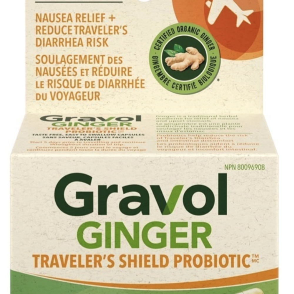 4 Pk. Gravol Ginger Traveler's Shield Probiotic